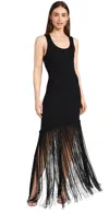 Le Superbe Fringe Hem Tank Dress In Black In Black
