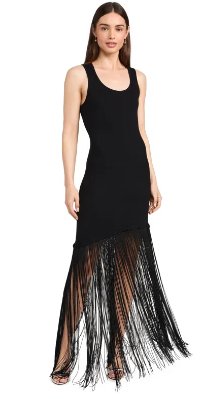 Le Superbe Fringe Hem Tank Dress In Black