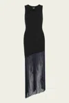 Le Superbe Fringe Hem Tank Dress In Black