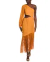 Le Superbe Fringe With Benefits Linen-blend Maxi Dress In Brown