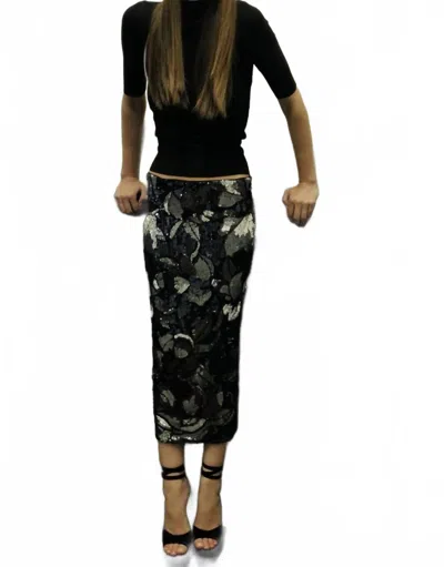 Le Superbe Garden Midi Skirt In Midnight In Multi