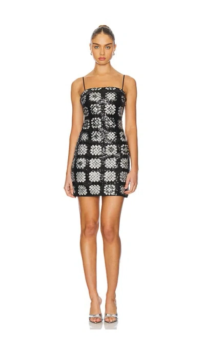 Le Superbe Glamour Granny Squares Dress In Black