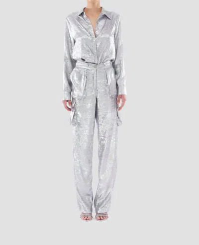 Le Superbe Glistening Bf Shirt In Starlight In Silver
