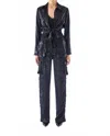 Le Superbe Glistening Button Front Shirt In Midnight Black In Multi