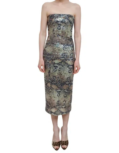 Le Superbe Glossy Tube Dress In Desert Snake In Multi