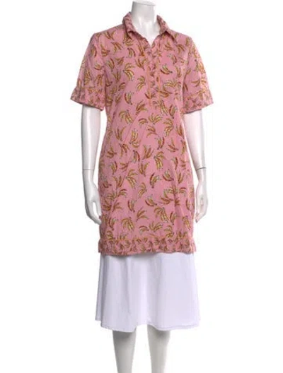 Pre-owned Le Superbe Graphic Print Knee-length Dress In Pink