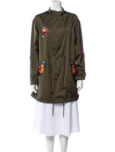 Pre-owned Le Superbe Graphic Print Utility Jacket In Green