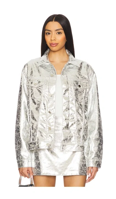 Le Superbe Heavy Metals Denim Jacket In Distressed Silver