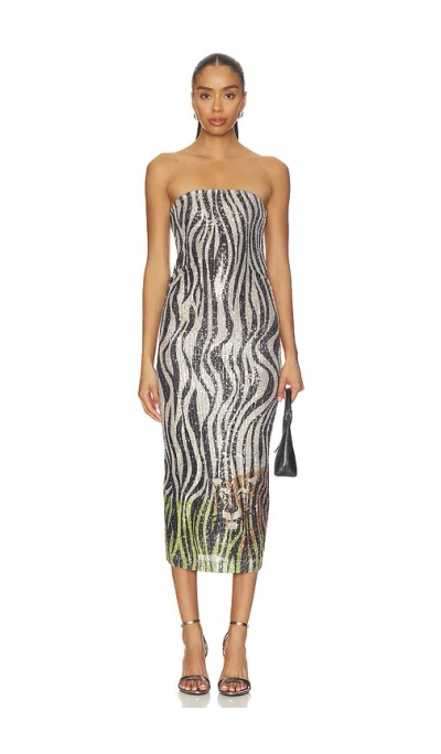 Le Superbe Hidden Tiger Tube Dress In Multi