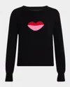 Le Superbe Hot Lips Crewneck Sweater In Black