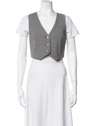 Pre-owned Le Superbe Houndstooth Print Vest In Grey