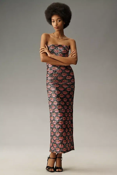 Le Superbe Kiss Kiss Strapless Midi Slip Dress In Multicolor
