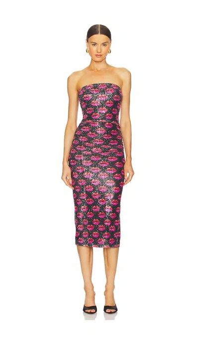 Le Superbe Kiss Kiss Tube Dress In Red,black