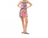 Le Superbe Body Skimming Mini Dress In Stripe Floral In Multi