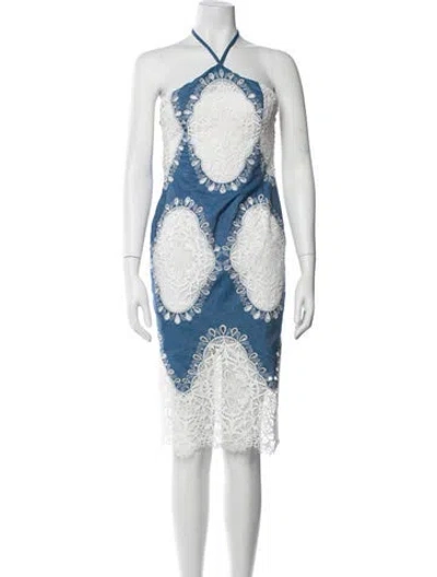 Pre-owned Le Superbe Lace Pattern Midi Length Dress W/ Tags In Multi