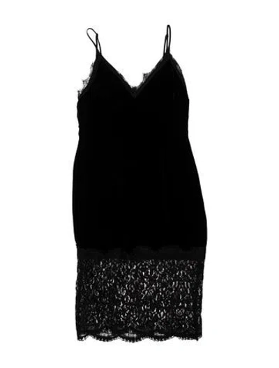 Pre-owned Le Superbe Lace Pattern Mini Dress In Black