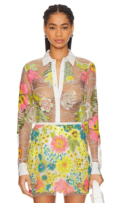 Le Superbe Lace Shirt In Tropical Lace