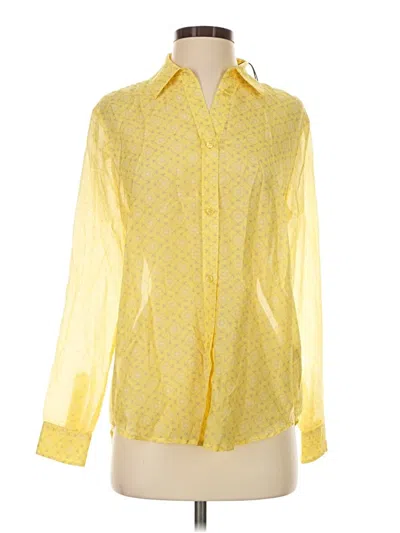 Pre-owned Le Superbe Long Sleeve Blouse In Gold