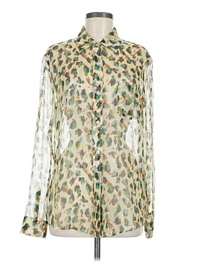 Pre-owned Le Superbe Long Sleeve Blouse In Green