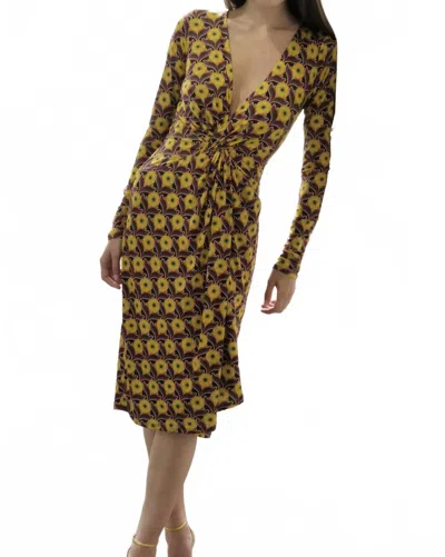 Le Superbe Long Sleeve Midi Dress In Dopamine Flower In Multi