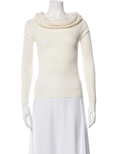 Pre-owned Le Superbe Merino Wool Cowl Neck Sweater W/ Tags In Neutrals