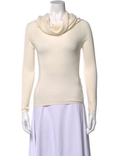 Pre-owned Le Superbe Merino Wool Cowl Neck Sweater W/ Tags In Neutrals