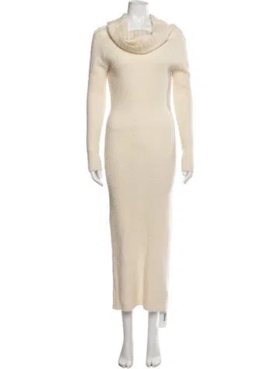 Pre-owned Le Superbe Merino Wool Long Dress In Neutrals