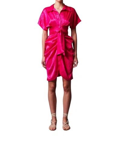 LE SUPERBE MINI MIKO DRESS IN FUCHSIA JACQUARD