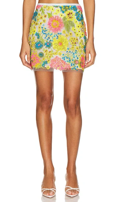 Le Superbe Mini Skirt In Ojai Flower Sequins