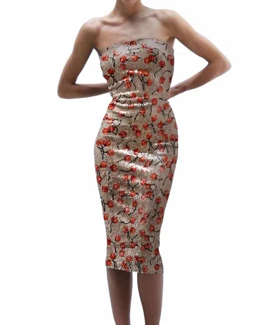 Le Superbe Misfits Cherry Tube Midi Dress In Bing Cherries In Multi