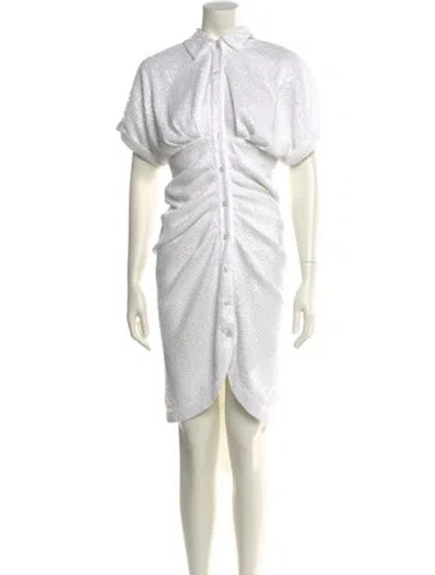 Pre-owned Le Superbe Mock Neck Mini Dress In White