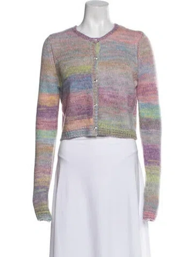 Pre-owned Le Superbe Mohair Striped Sweater In White