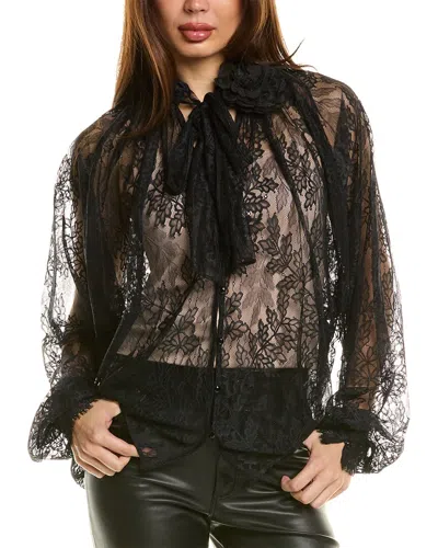 Le Superbe Ms. Bouquet Lace Floret Blouse In Black