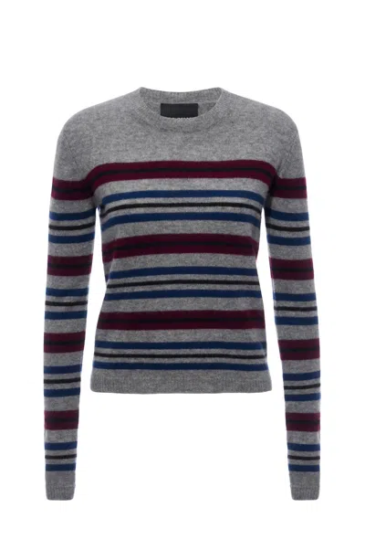 Le Superbe My Crew Sweater In Grey Stripe