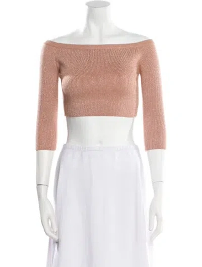 Pre-owned Le Superbe Off-the-shoulder Three-quarter Sleeve Crop Top W/ Tags