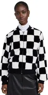 Le Superbe On The Walk Bomber Jacket Checkered Faux Fur In Checkered Faux Fur
