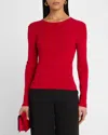 Le Superbe Open Heart Knit Sweater In Red