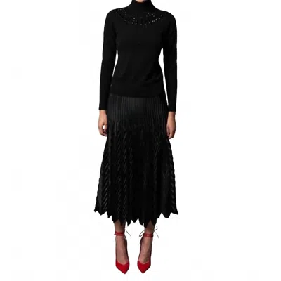 Le Superbe Origami Double Pleated Skirt In Black