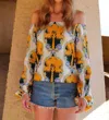 Le Superbe Palm Insignia Top In Yellow/multi