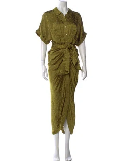 Pre-owned Le Superbe Patterned Long Dress W/ Tags In Green