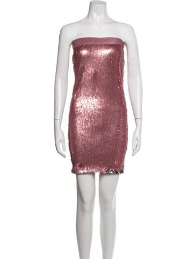 Pre-owned Le Superbe Patterned Mini Dress In Metallic/pink