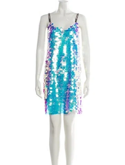 Pre-owned Le Superbe Patterned Mini Dress W/ Tags In Multi