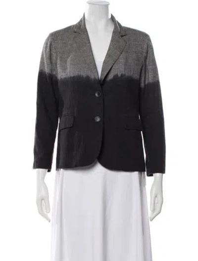 Pre-owned Le Superbe Plaid Print Blazer In Black