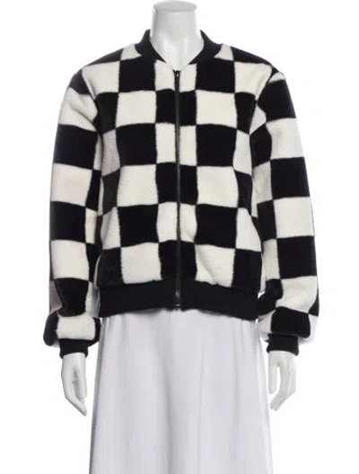 Pre-owned Le Superbe Plaid Print Bomber Jacket In Black