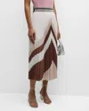 LE SUPERBE PLEATED ZIG-ZAG MIDI SKIRT