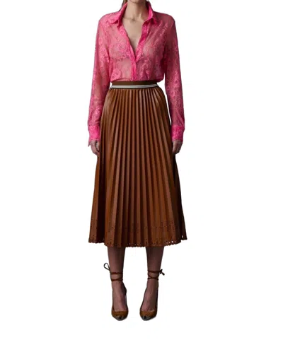 Le Superbe Pleats To Meet You Skirt In Dark Brown