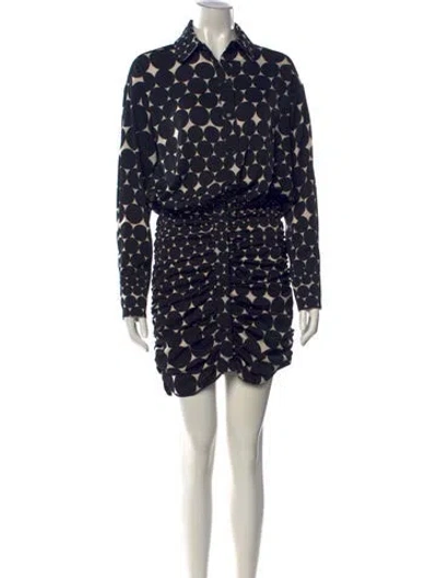 Pre-owned Le Superbe Polka Dot Print Mini Dress In Black