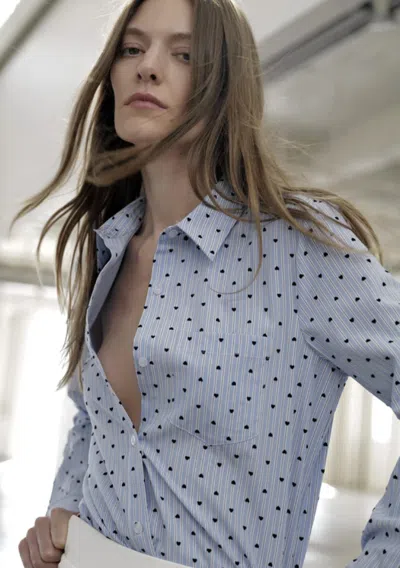 Le Superbe Prep Love Boyfriend Shirt In Hearts/stripes In Blue