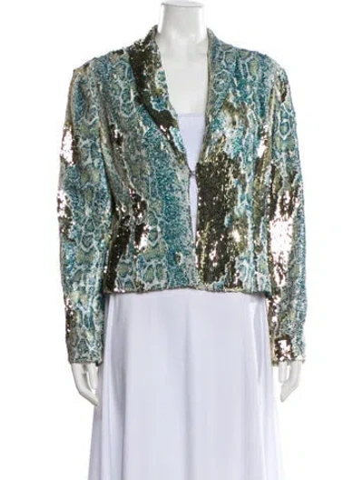 Pre-owned Le Superbe Printed Evening Jacket W/ Tags In Green