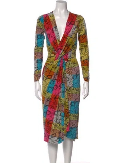 Pre-owned Le Superbe Printed Knee-length Dress In Pink